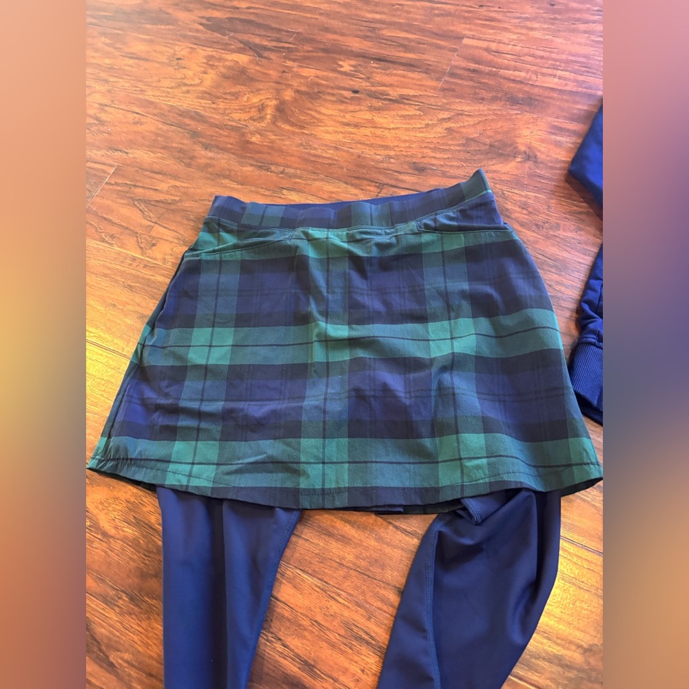 Renwick Tartan Pullover Navy & Blackwatch Skirted Legging Set - Picture 6 of 7